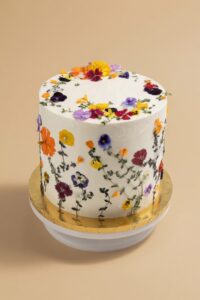 Pressed Edible Flower Cake